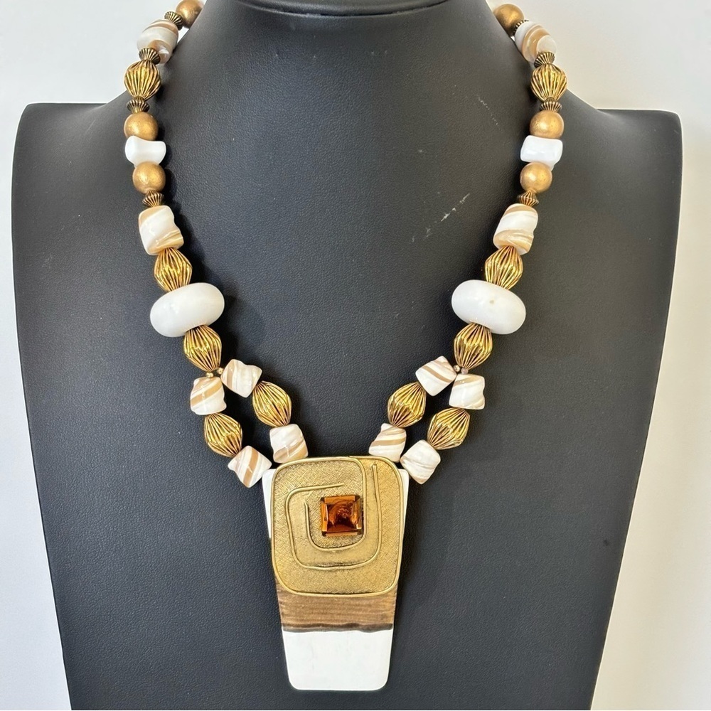 Anthony Alexander glass acrylic one of a kind vintage modernist necklace